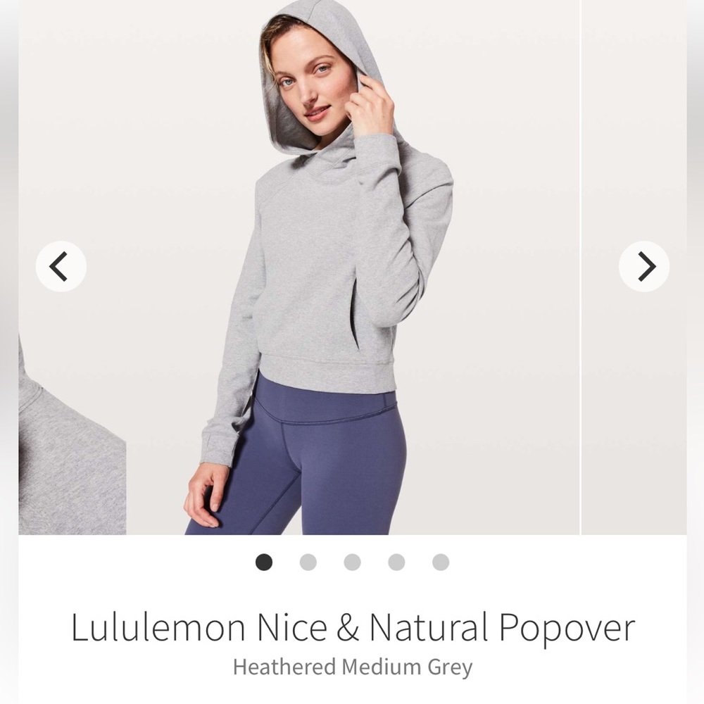 Lululemon size 4 Popover cropped gray hoodie